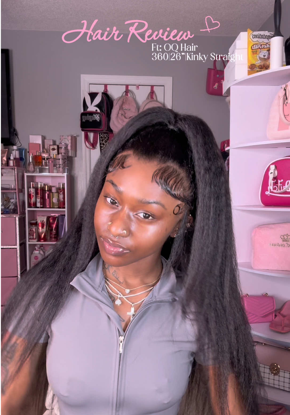 TikTok post by @_1kenyiah for OQHAIR. Caption reads: Yall try out this kinky straight 😍from: @OQHAIR....