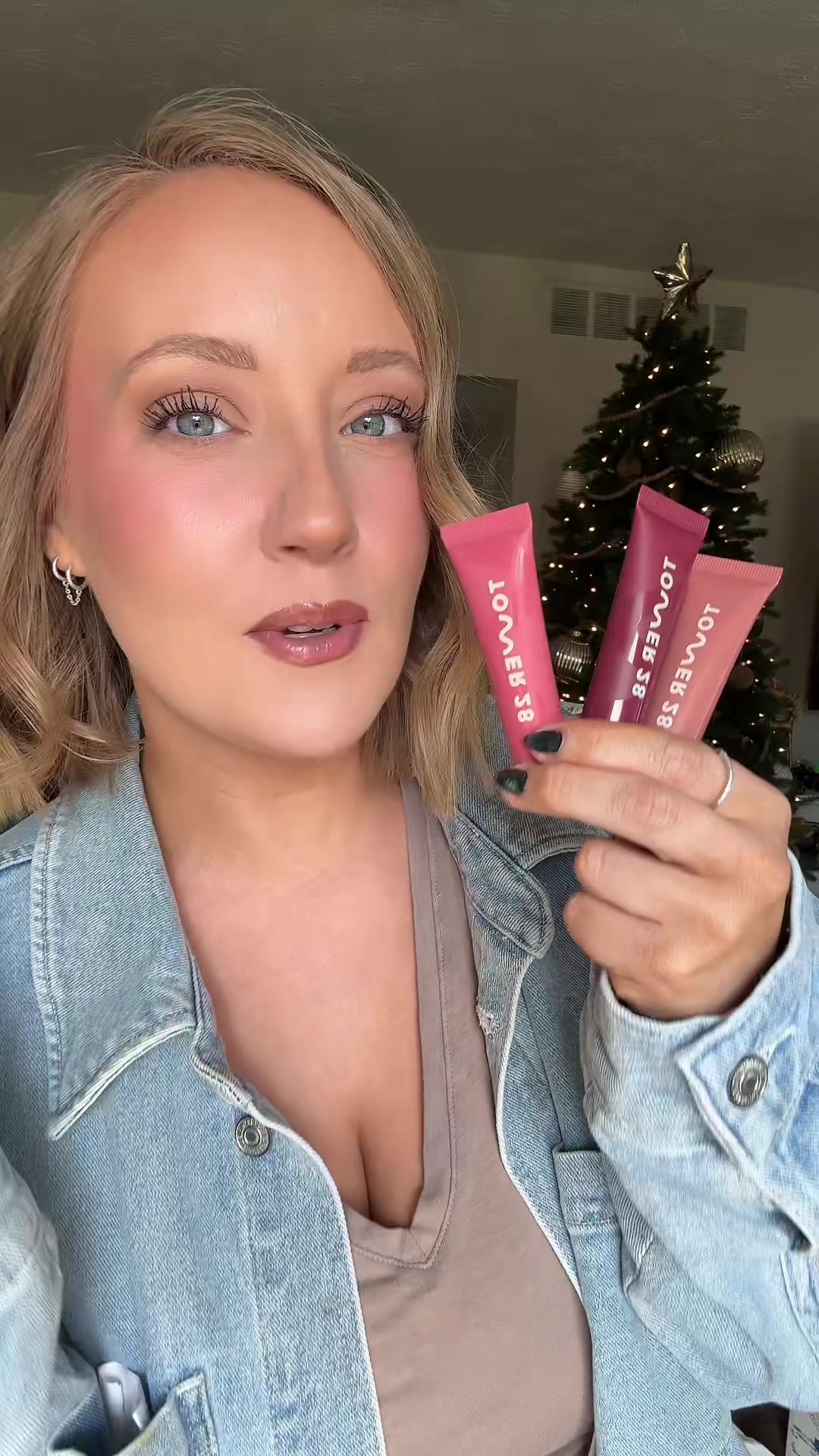 TikTok post by @dusteerosexo for Tower 28 Beauty. Caption reads: [...] lip softies for $28 🫢 @Tower 28 Beauty....