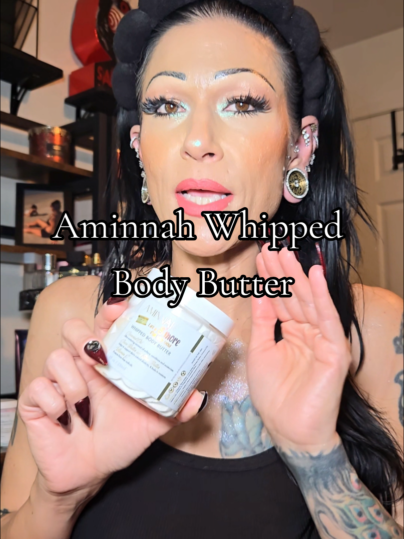 TikTok post by @ravenandlace for Aminnah. Caption reads: Aminnah whipped body butter in Life Is S'more....
