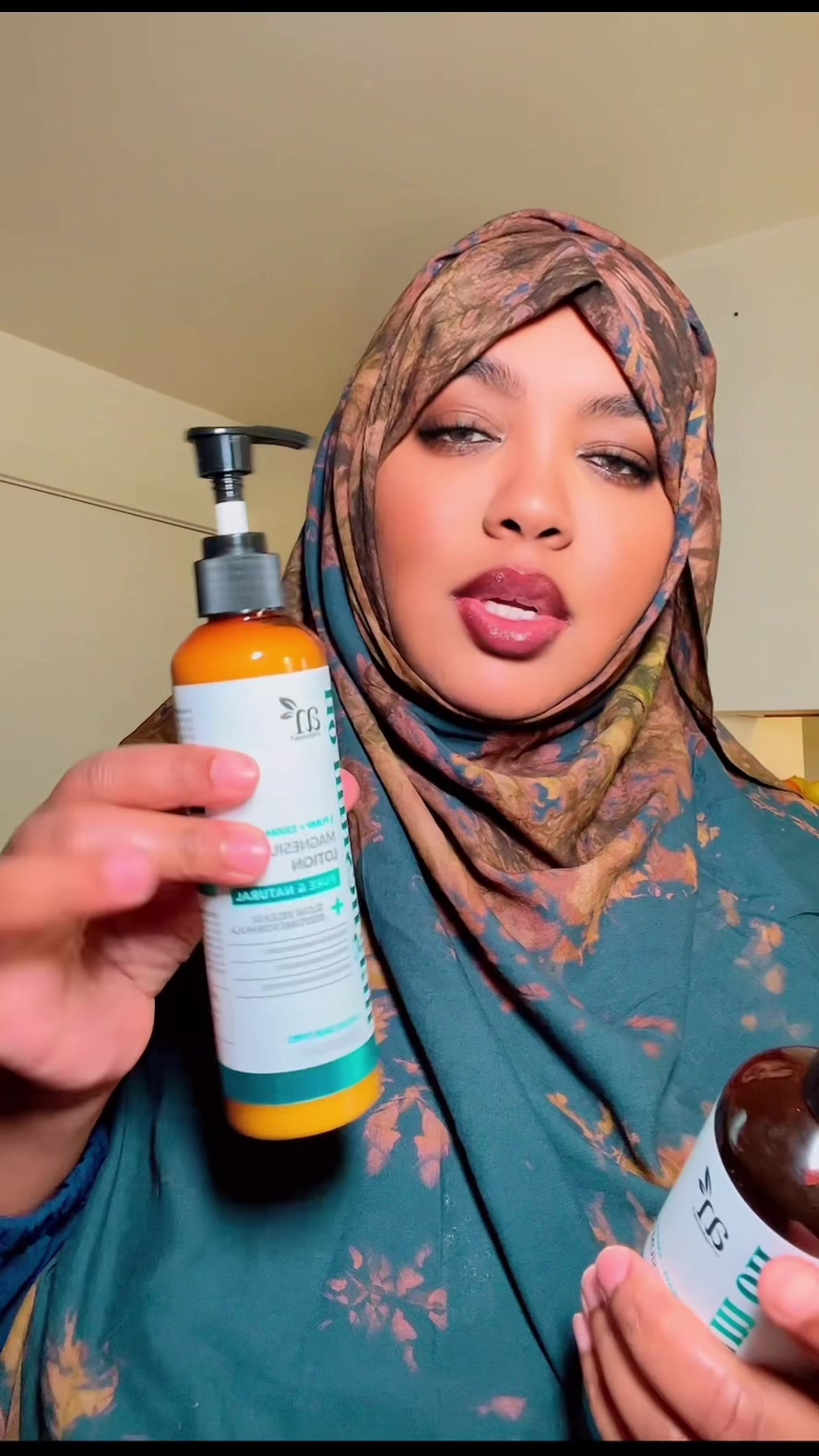 TikTok post by @fatimahnaagnool for artnaturals. Caption reads: @artnaturals #artnaturals #magnesiumoil [...].