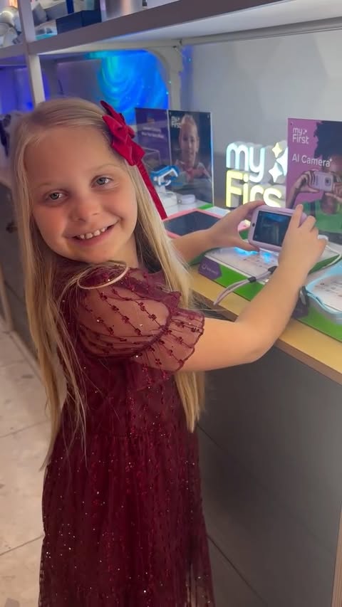 Instagram post by @erin.grace.b for myFirst. Caption reads: [...] all the new kid-friendly tech at the....