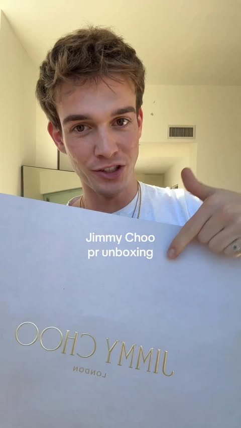 Instagram post by @lucamornet for Jimmy Choo. Caption reads: chicest pair of sneakers ily @jimmychoo....