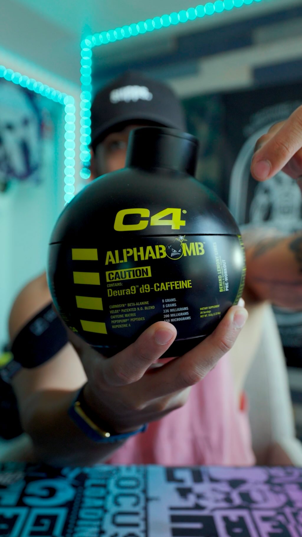 Instagram post by @cody_fernley for Cellucor. Caption reads: [...] Alphabomb 💣 
• You can find at @cellucor or....