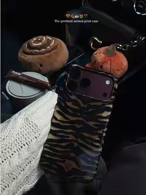 TikTok post by @ashleigheryn for VELVET CAVIAR. Caption reads: [...] calls for a new case 🐻🤎☕️🧺🍂....