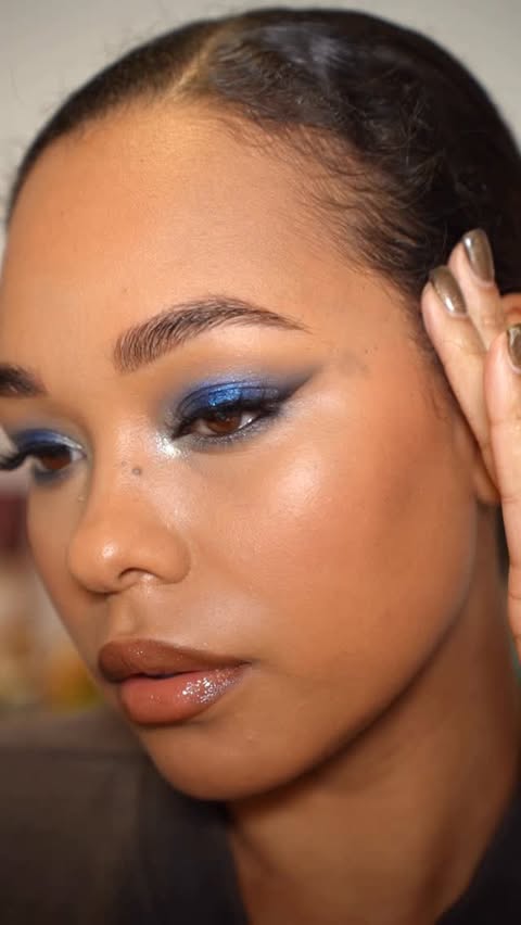 Instagram post by @bexcxmpbell for Danessa Myricks Beauty. Caption reads: Ice blast Eyes 😍 if you have ever thought about....