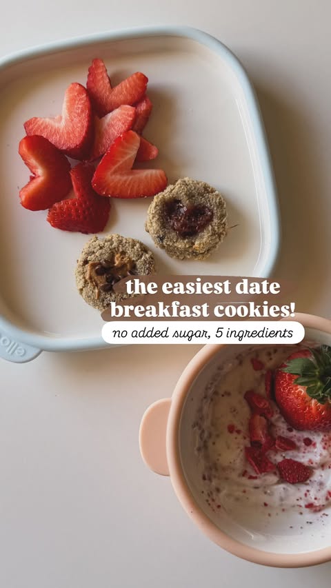 Instagram post by @toddlerdietitiantiff for Ello Products. Caption reads: [...] 🍽️ #ad Today it’s date cookies +....