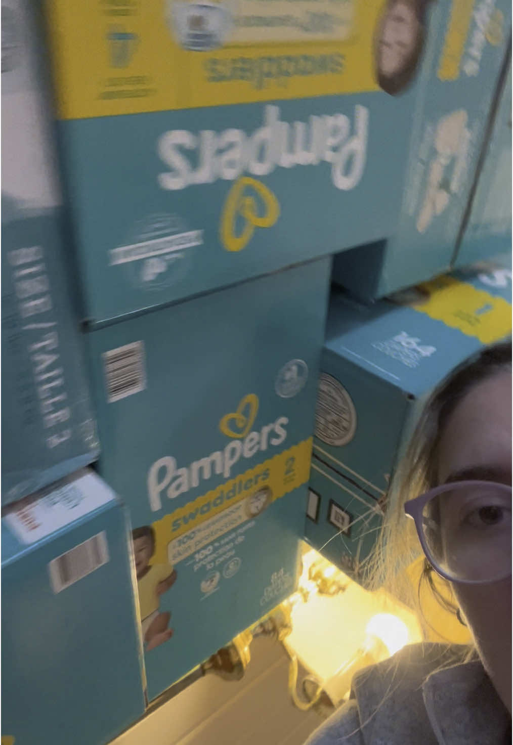 TikTok post by @dr.mrs.knits for Pampers. Caption reads: I may be anti baby but I will help those things....