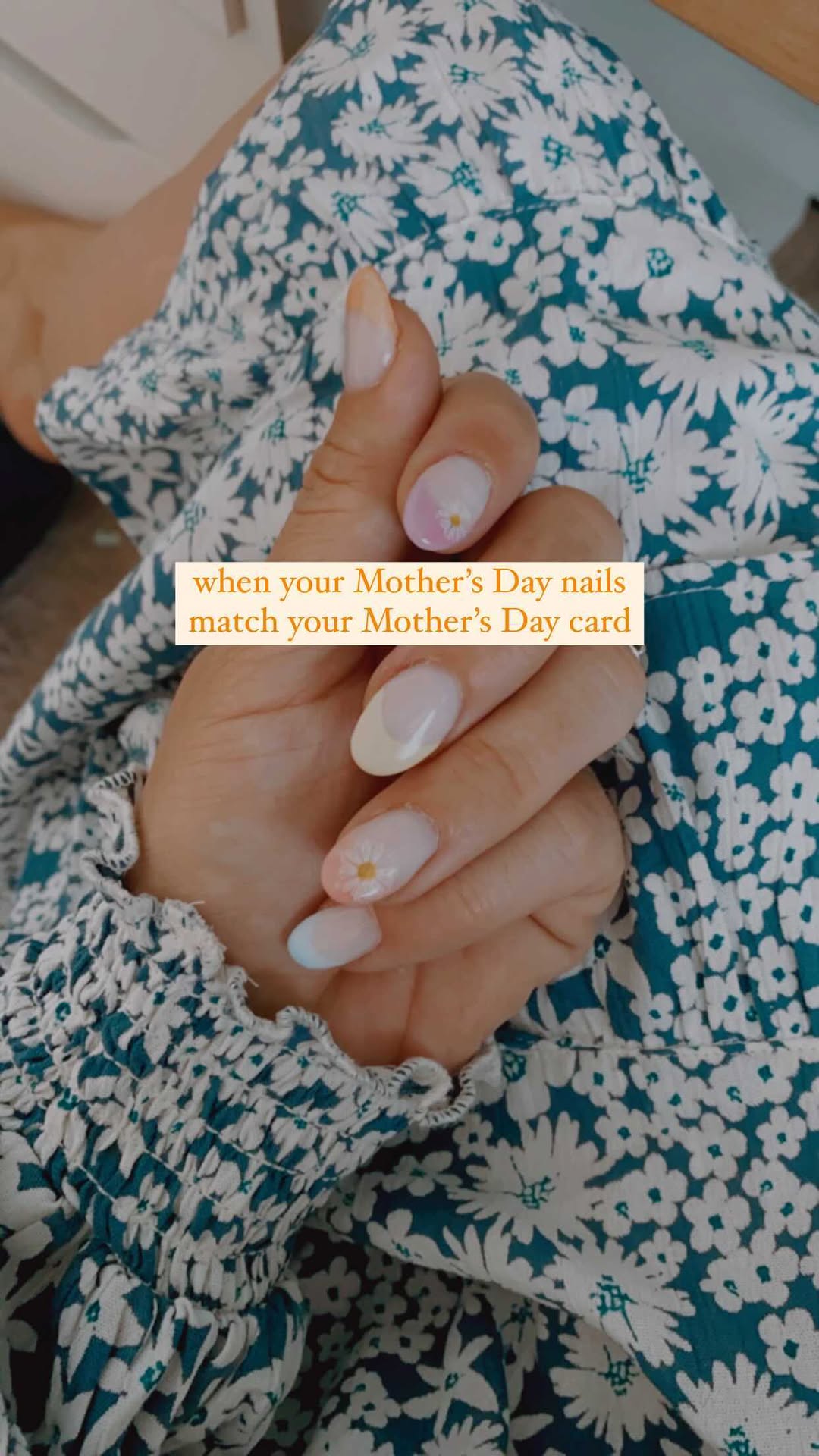 Instagram post by @dwellwithjoy for American Greetings. Caption reads: Love when my nails vibe with everything else 💛....