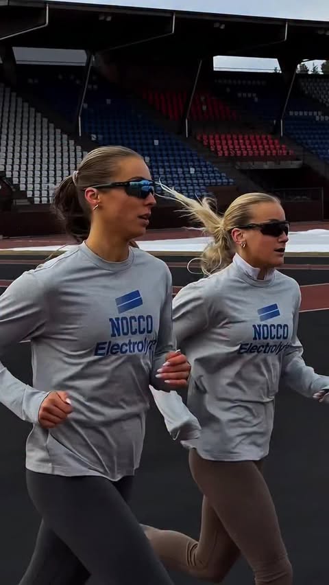 Instagram post by @laurarosilla for Nocco. Caption reads: [...] doubles loading…⏳ Kisamatkassa mukana....