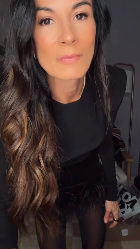 Instagram post by @nicole__colee for VICI COLLECTION. Caption reads: Getting ready for tonight’s Christmas party and....