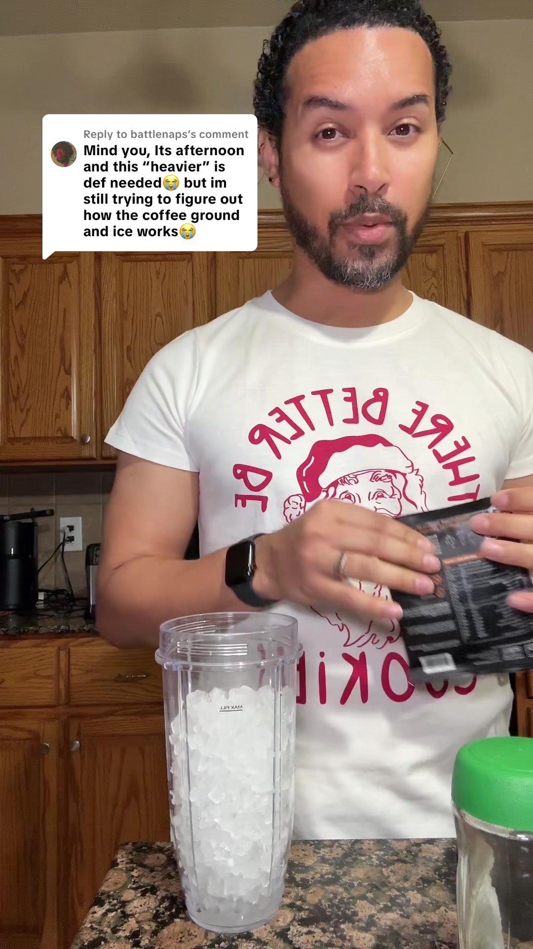 TikTok post by @getglamfam for Just Move Supplements. Caption reads: [...] the chocolate cake flavor from @Just Move....