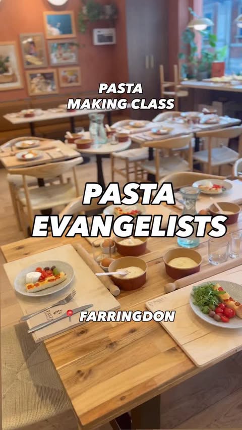 Instagram post by @mga.eats for Pasta Evangelists. Caption reads: 💌 | Pasta Evangelists pasta making class -....