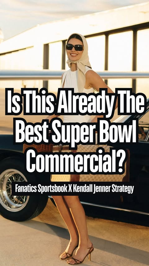 Instagram post by @thebrandblueprint_ for Fanatics. Caption reads: [...] the best Super Bowl commercial with Fanatics....