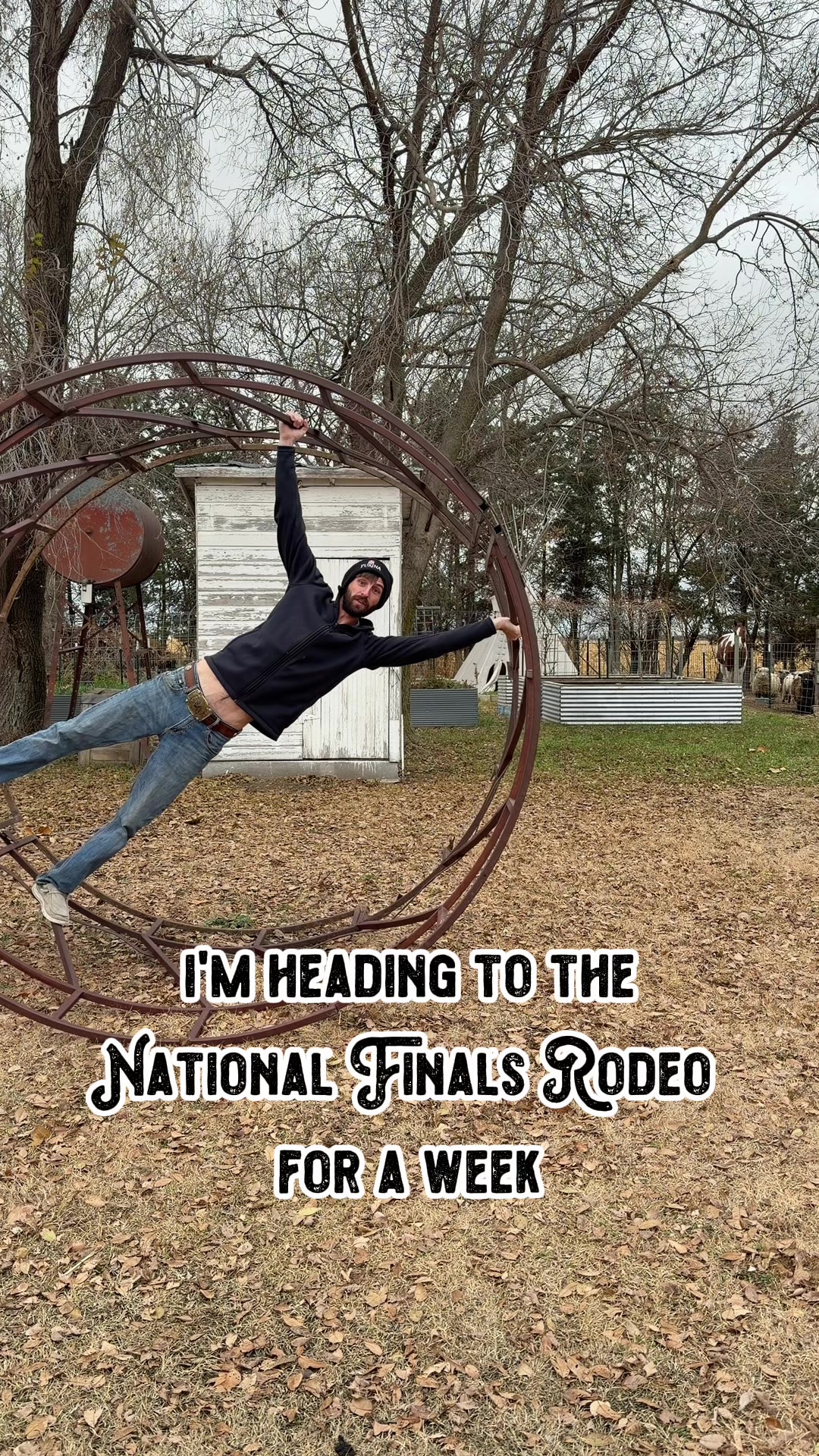 TikTok post by @shilohfarm for Purina. Caption reads: Heading out to Vegas for the NFR this week so come....