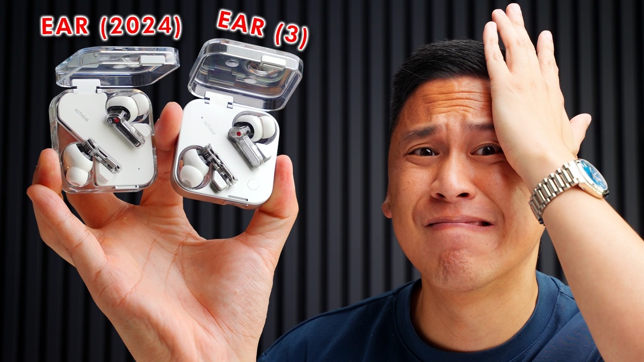 YouTube post by @ThisIsTechToday for The Wood Veneer Hub. Caption reads: Nothing Ear (3) Reviewed by an AUDIO ENGINEER:....