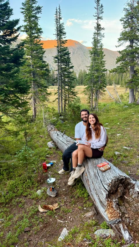 Instagram post by @adventuringeyes for Fabletics. Caption reads: Looking for an easy backpacking trip near Denver?....