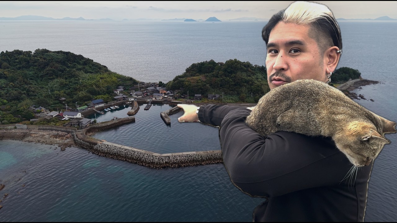 YouTube post by @Japatonic for Civitatis. Caption reads: 🐱 I explored the ABANDONED VILLAGE on a CAT....