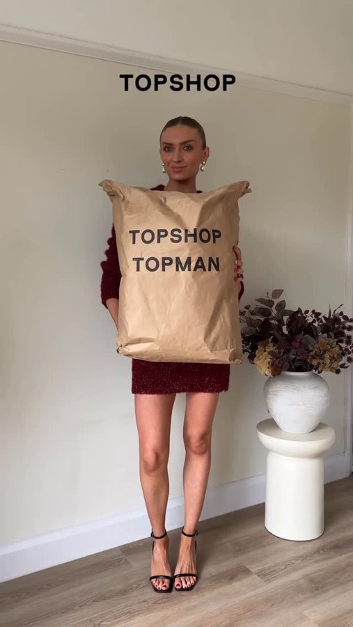 Instagram post by @emilyjbull for Topshop. Caption reads: Topshop partywear! As a former Topshop girl, I’m....