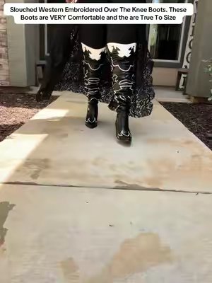 TikTok post by @tamikoreed for Dream Pairs. Caption reads: @Dream Pairs #slouchboots #rodeo #westernboots....
