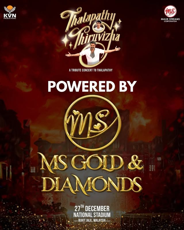 Instagram post by @datoabdulmalik for Malik Streams Corporation. Caption reads: Thalapathy Thiruvizha is powered by....