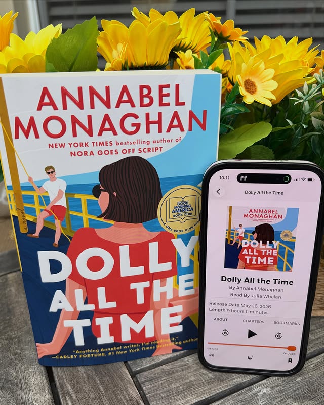 Instagram post by @bernluvsbooks for Penguin Random House Audio. Caption reads: ☀️ 𝐃𝐨𝐥𝐥𝐲 𝐀𝐥𝐥 𝐭𝐡𝐞 𝐓𝐢𝐦𝐞 𝐛𝐲....