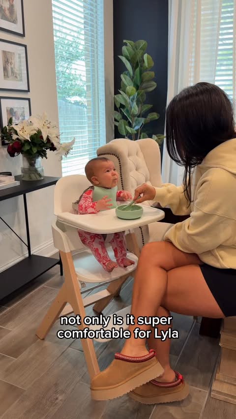 Instagram post by @lincolnsmamaaa for Mockingbird. Caption reads: We LOVE our @hello_mockingbird high chair! It....