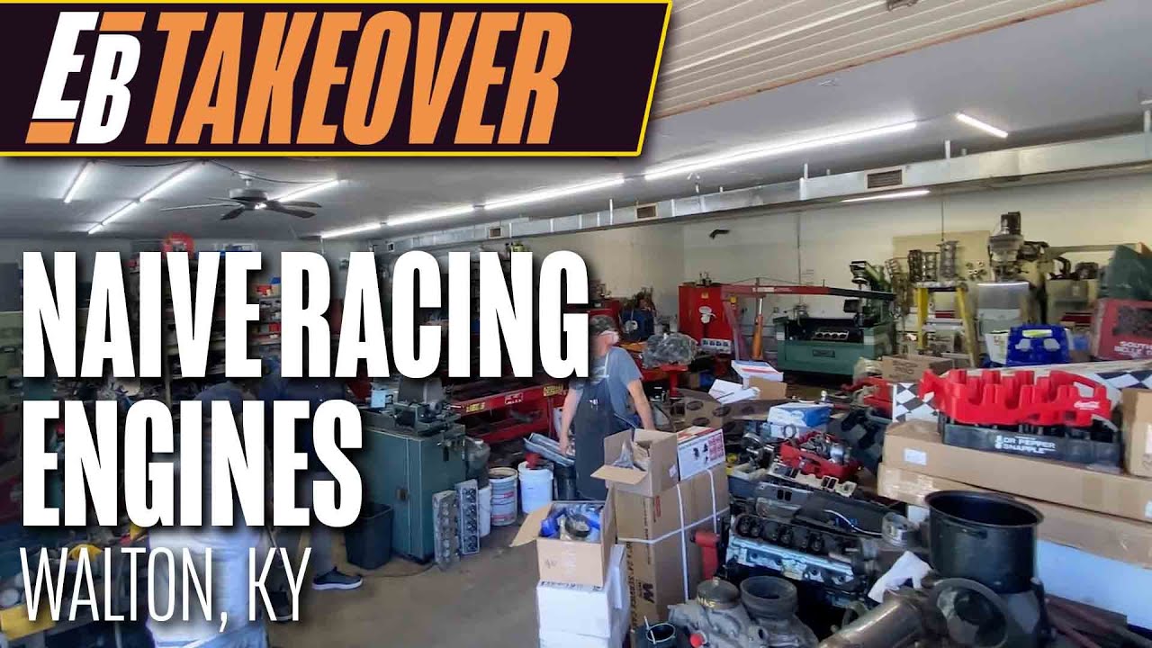 YouTube post by @EngineBuilder for Driven Racing Oil. Caption reads: [...] Shop Takeover brought to you by....