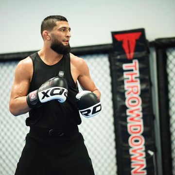 Instagram post by @khamzat_chimaev for RDX Sports. Caption reads: This is only the beginning  @rdx_sports 👊🏼💥.