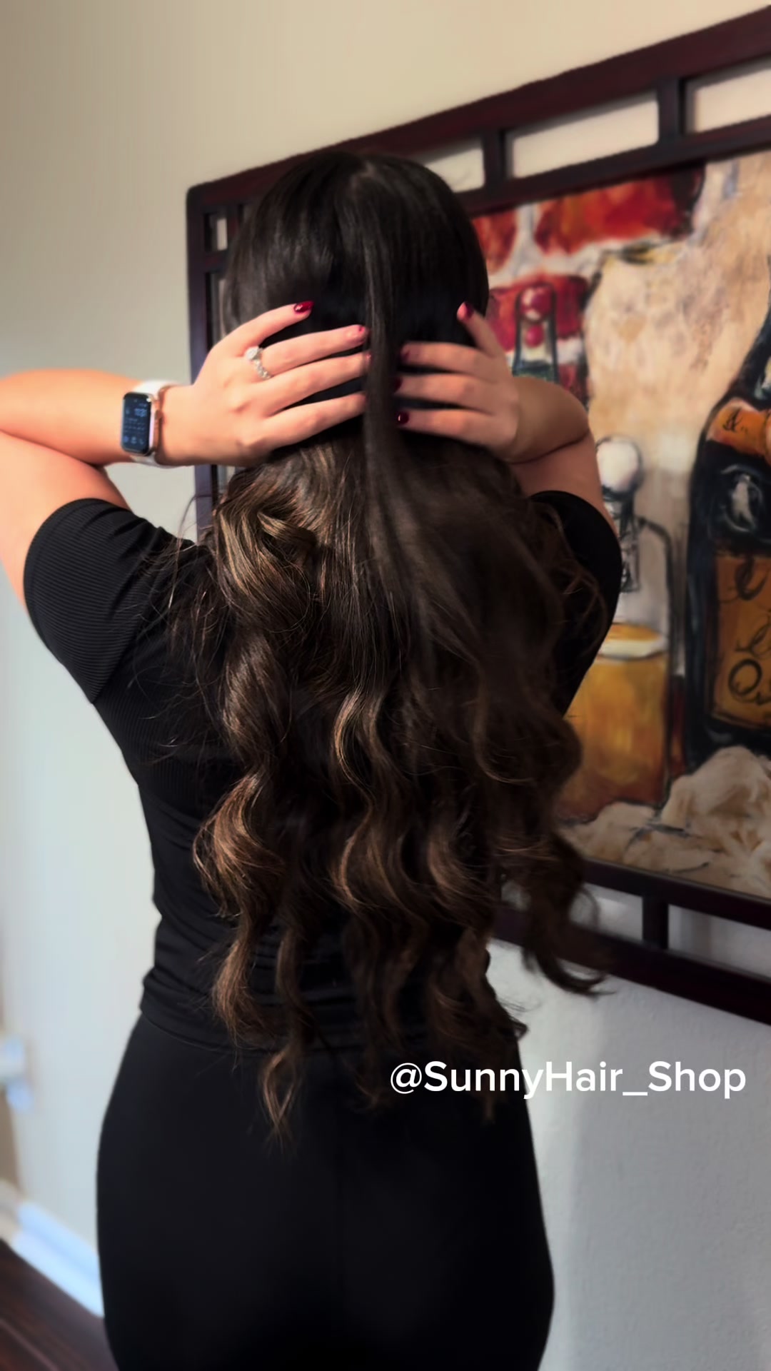 TikTok post by @itsjesslyndene for Sunny Hair. Caption reads: [...] a tape in for that extra volume!😍....