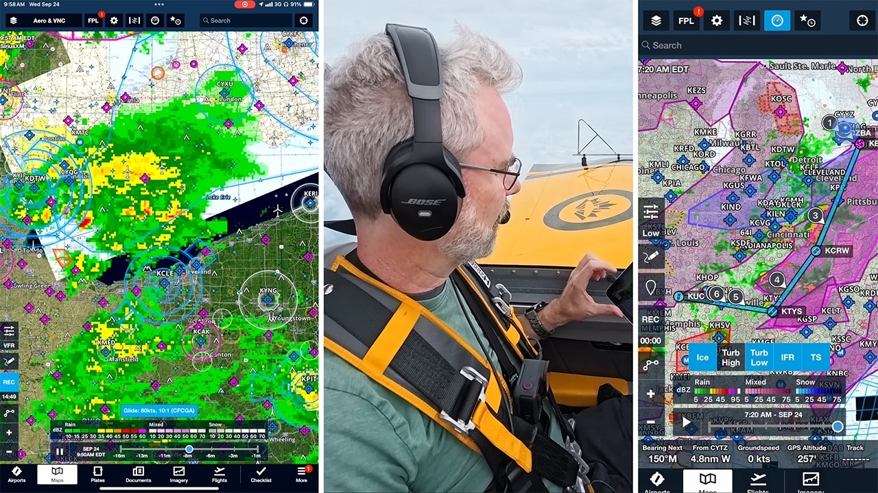 YouTube post by @FlightChops for SiriusXM. Caption reads: Getting out Low IFR - Why I got Instrument Rated.