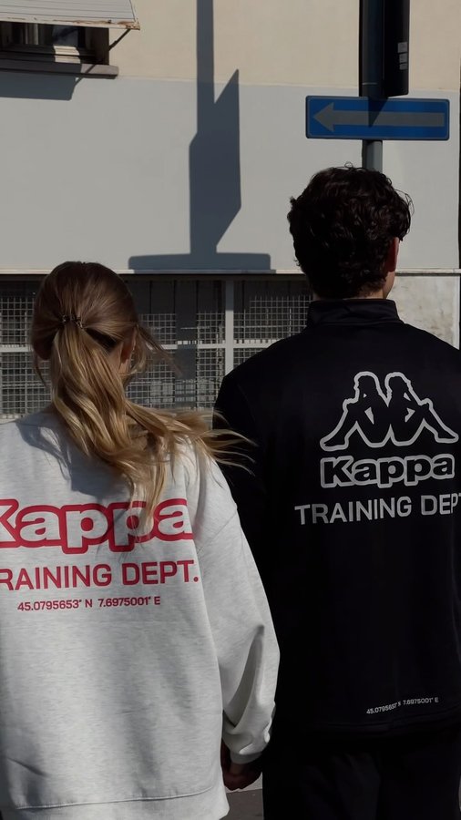 Instagram post by @beaparozzi for Kappa. Caption reads: love to train together in our sets @kappa x....