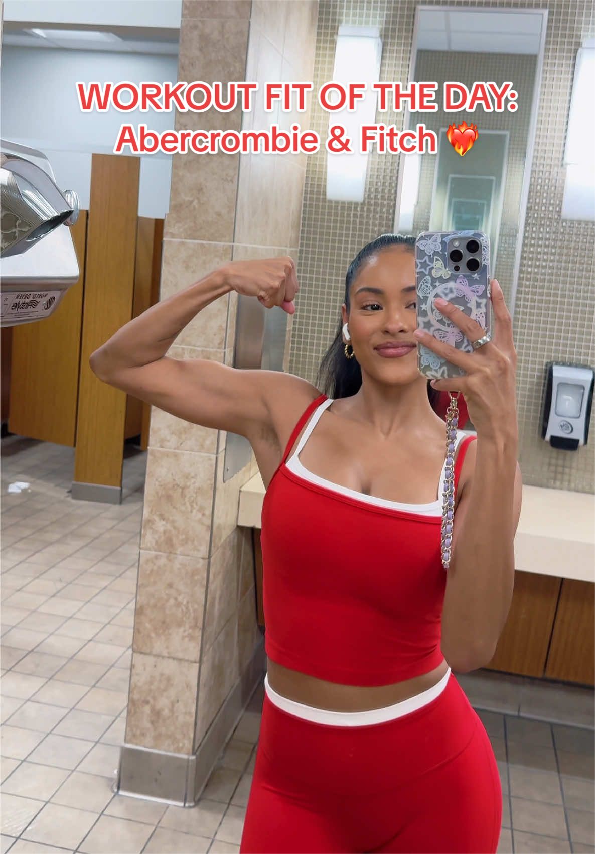 TikTok post by @nuryskm for Abercrombie & Fitch. Caption reads: [...] at least I can look cute in my @abercrombie....