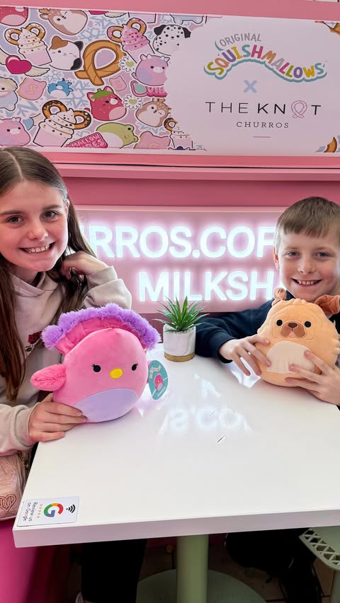 Instagram post by @cc_siblings_ for Wire PR. Caption reads: [AD]🍦Squishmallows X The Knot Churros 🍦 

We....