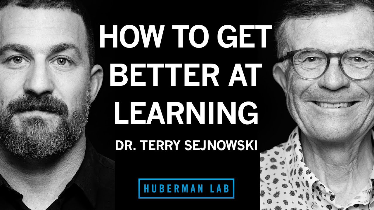 YouTube post by @hubermanlab for Joovv. Caption reads: How to Improve at Learning Using Neuroscience & AI....