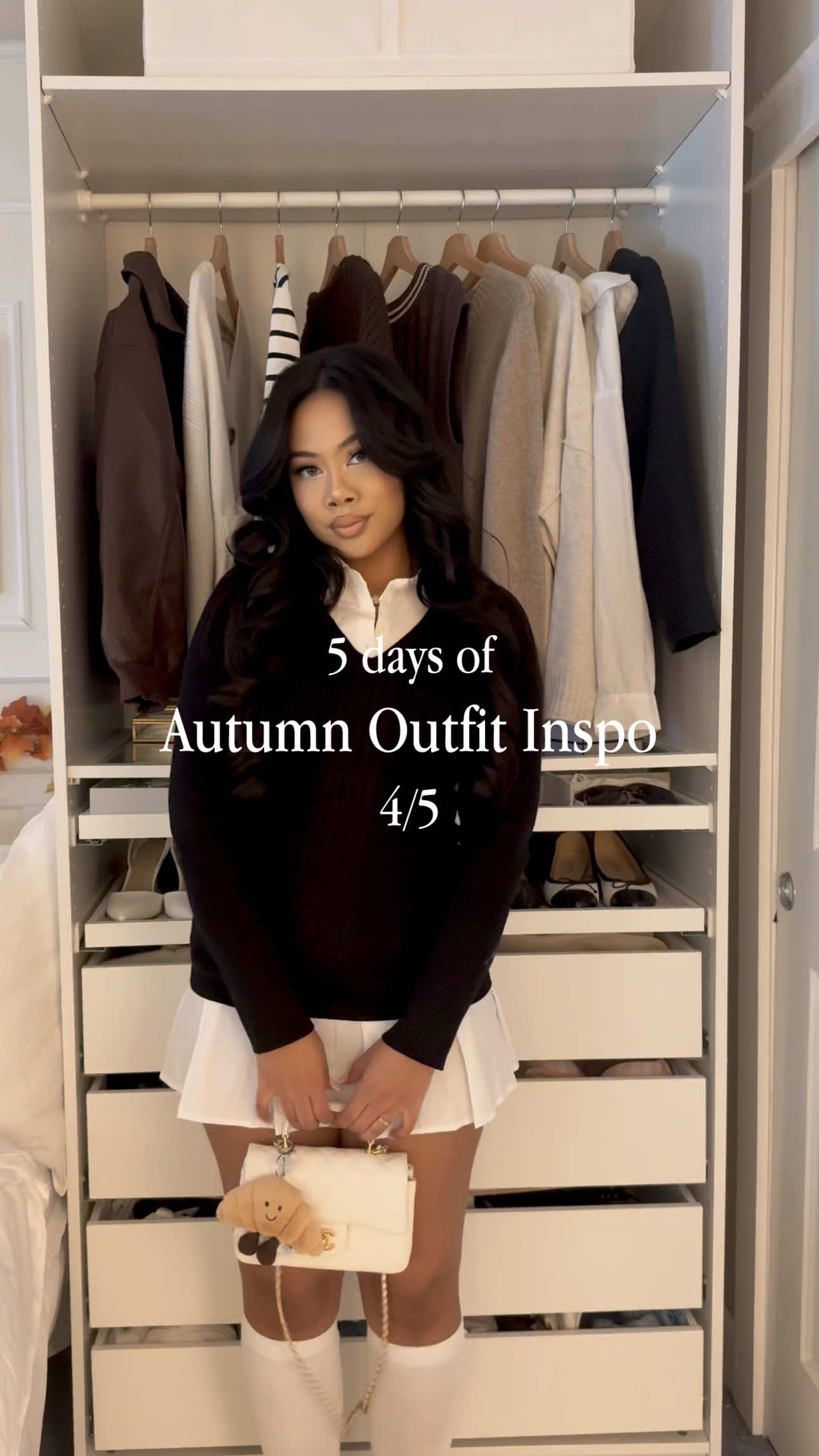 TikTok post by @peachyymina_ for Dolce Vita. Caption reads: outfit 4/5 out of 5 days of autumn outfit Inspo 🖤....