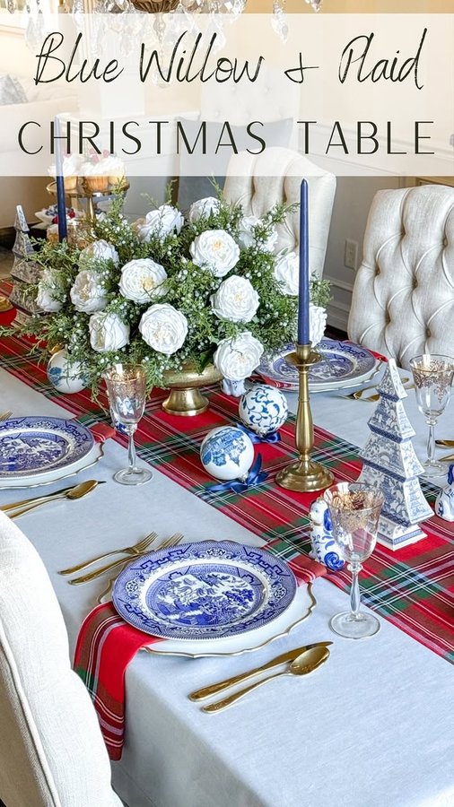 Instagram post by @thespilledsugar for Solino Home. Caption reads: [...] new Holiday Madras Plaid linens from....