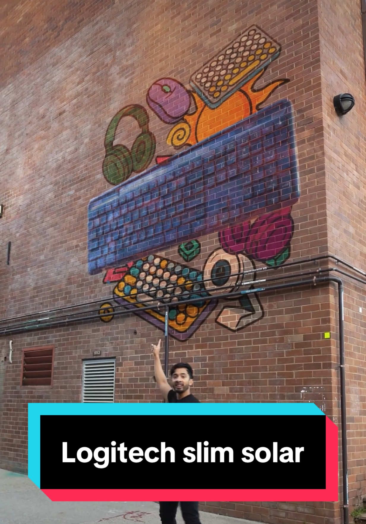 TikTok post by @elmzaplays for Logitech. Caption reads: Always ready, powered by light. ☀️💡✨  This....