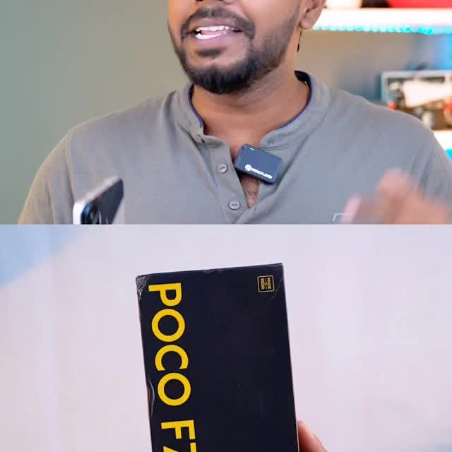 Instagram post by @1gb_tech for Social Current India. Caption reads: 7550mAh 🔋 Battery on a Smartphone 💀POCO F7....