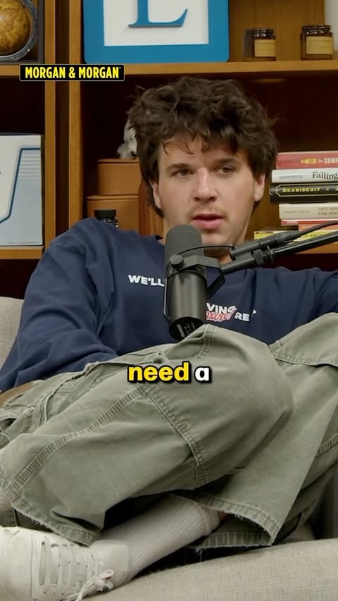 Instagram post by @playdate.pod for Morgan & Morgan. Caption reads: do i need a lawyer? brought to you by....