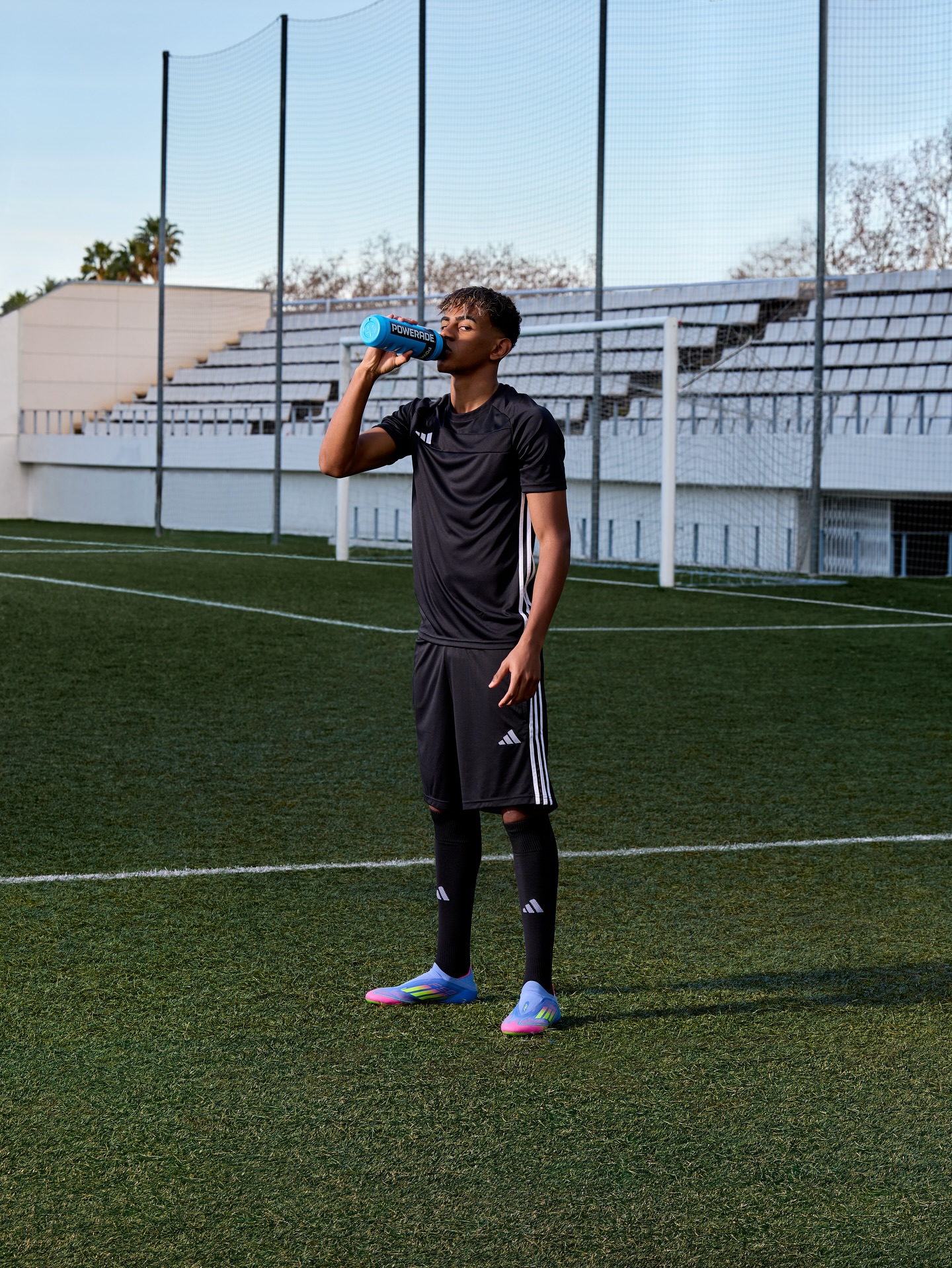 Instagram post by @lamineyamal for POWERADE. Caption reads: Football always takes me back. 
This time to June....
