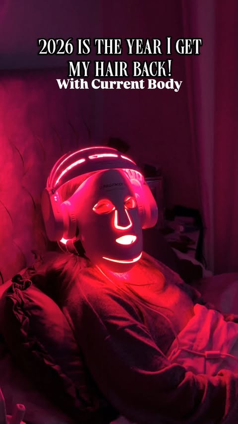 Instagram post by @shreepea for currentbody. Caption reads: AD 2025 was for my skin, 2026 is for my....