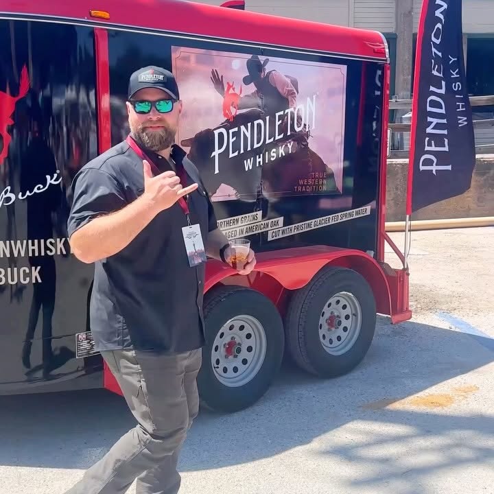 Instagram post by @overthefirecooking for Pendleton Whisky. Caption reads: BBQ, @pendletonwhisky and the @syndicatesmokedown....