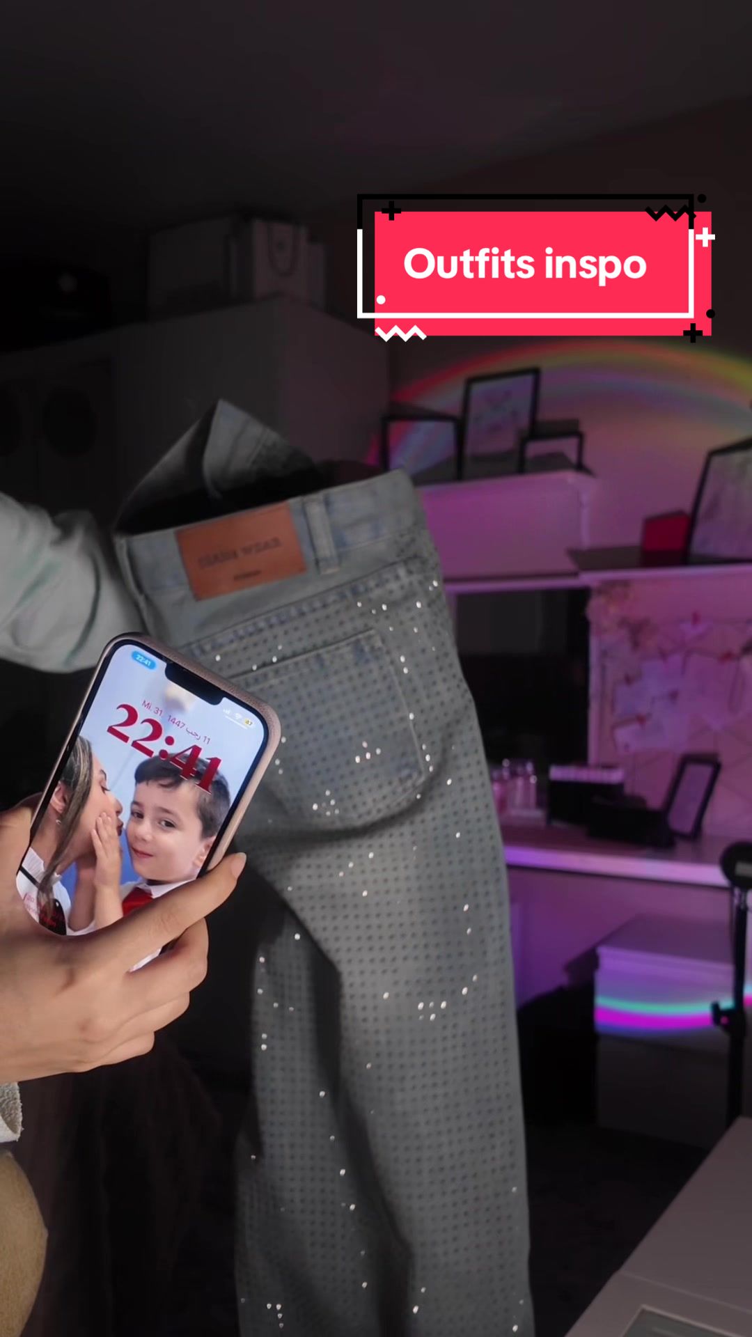 TikTok post by @tala_bebyona for Voghion. Caption reads: شو رأيكم بالاوتفيت ؟! 🎀 ✨ New Voghion users get....