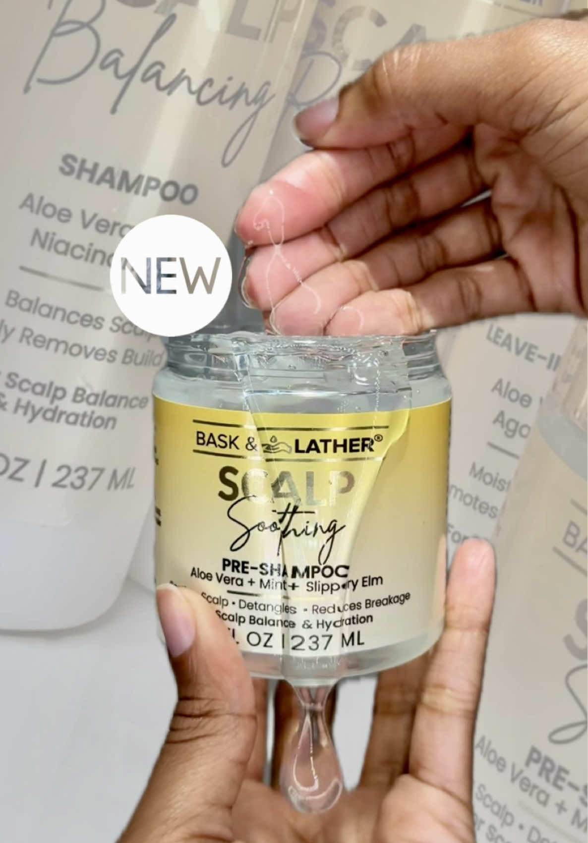 TikTok post by @meg_yourstruly1 for Bask & Lather Co. Caption reads: If your goal is healthy hair, don’t forget your....