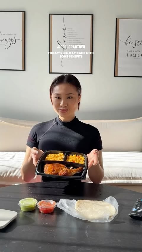 Instagram post by @mytrran for El Pollo Loco. Caption reads: [...] your go-to leg day workout below.....