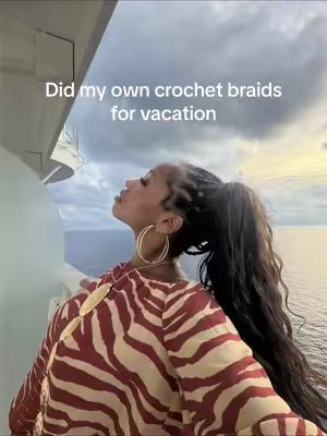 TikTok post by @therehealbaddie for Ywigs. Caption reads: [...] about the crochet braids! I love them!....