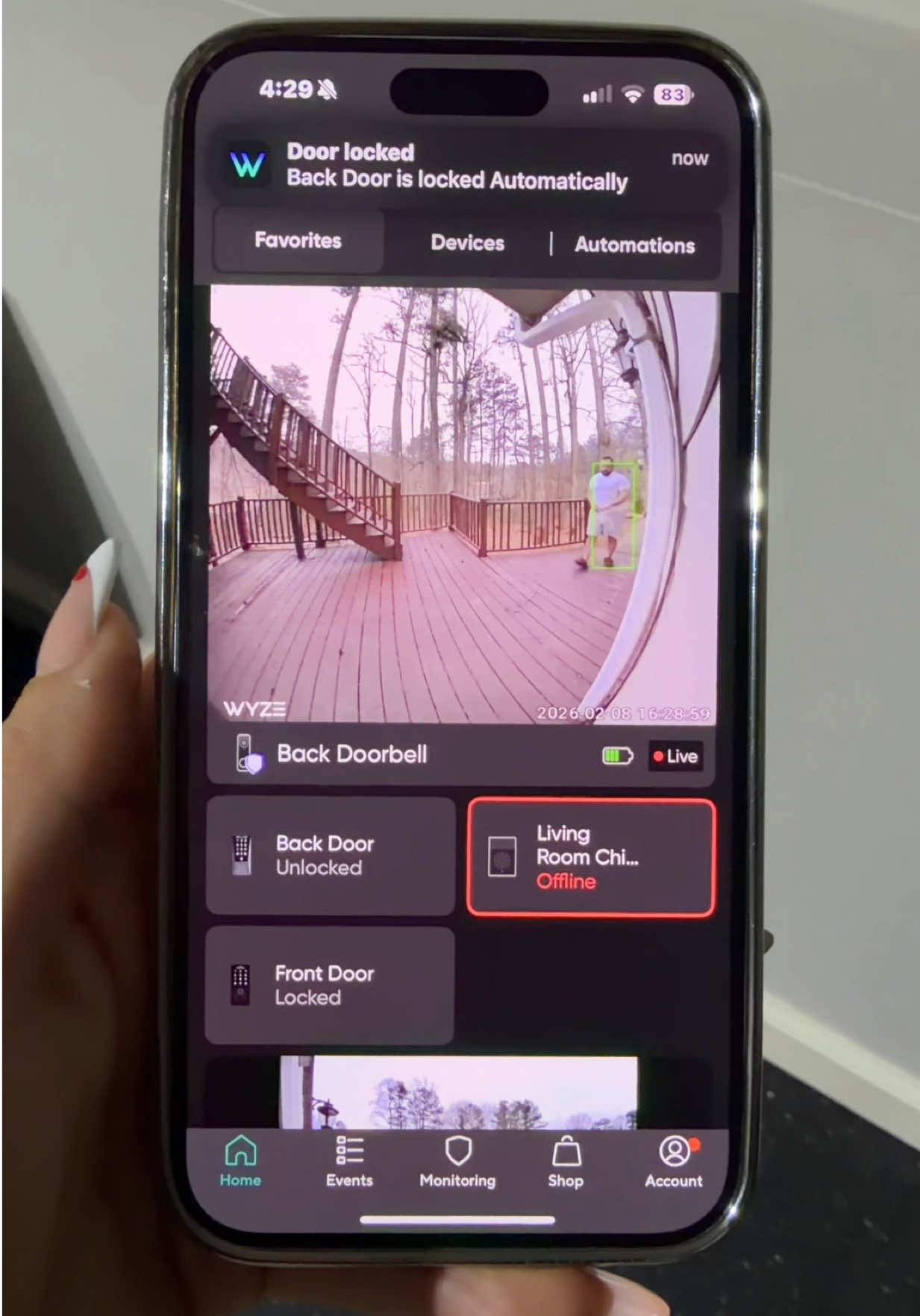 TikTok post by @rosyajk for Wyze. Caption reads: El timbre perfecto para tu casa @Wyze....