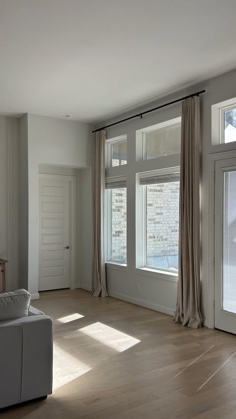 Instagram post by @lindseyressler for Twopagescurtains. Caption reads: the first home project of 2026, we just had to....