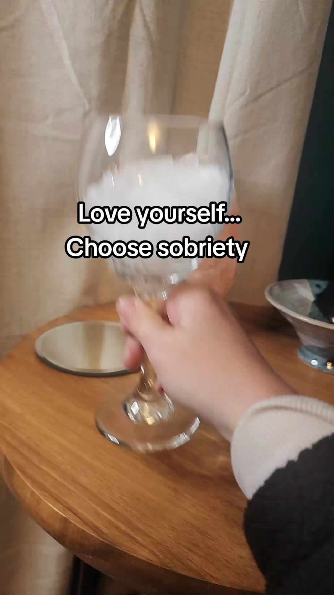 TikTok post by @the_kindred_sister for hiyo. Caption reads: Love yourself enough to quit. #sobertok....