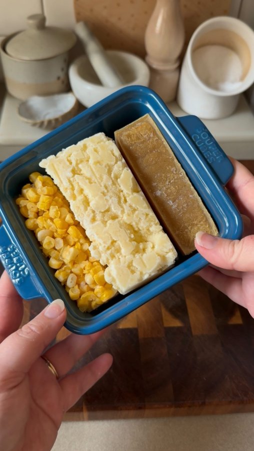 Instagram post by @simplysarahhart for Souper Cubes. Caption reads: [...] never frozen gravy like this before!....